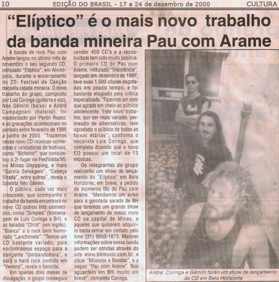Novo cd: Elptico